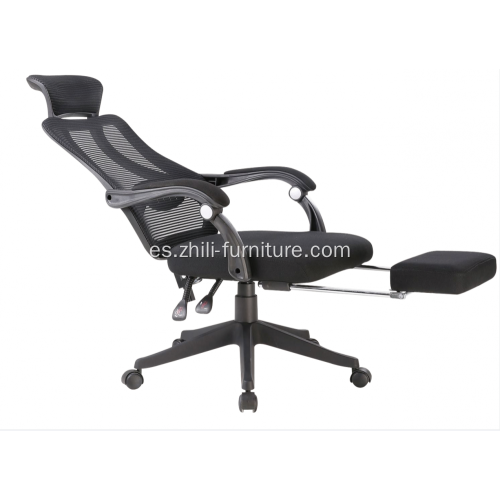 Silla de oficina reclinable con reposapiés